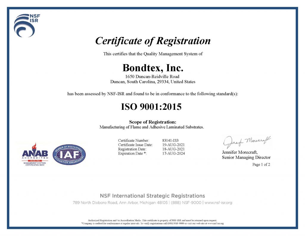 Bondtex-ISO 9001:2015